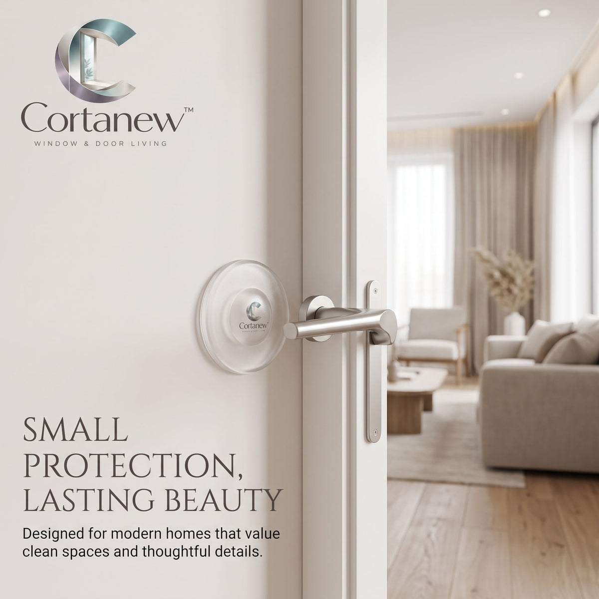Cortanew™ WallGuard Door Handle Protector Pad – Self-Adhesive Shock-Absorbing Wall Cushion for Door Knobs & Handles