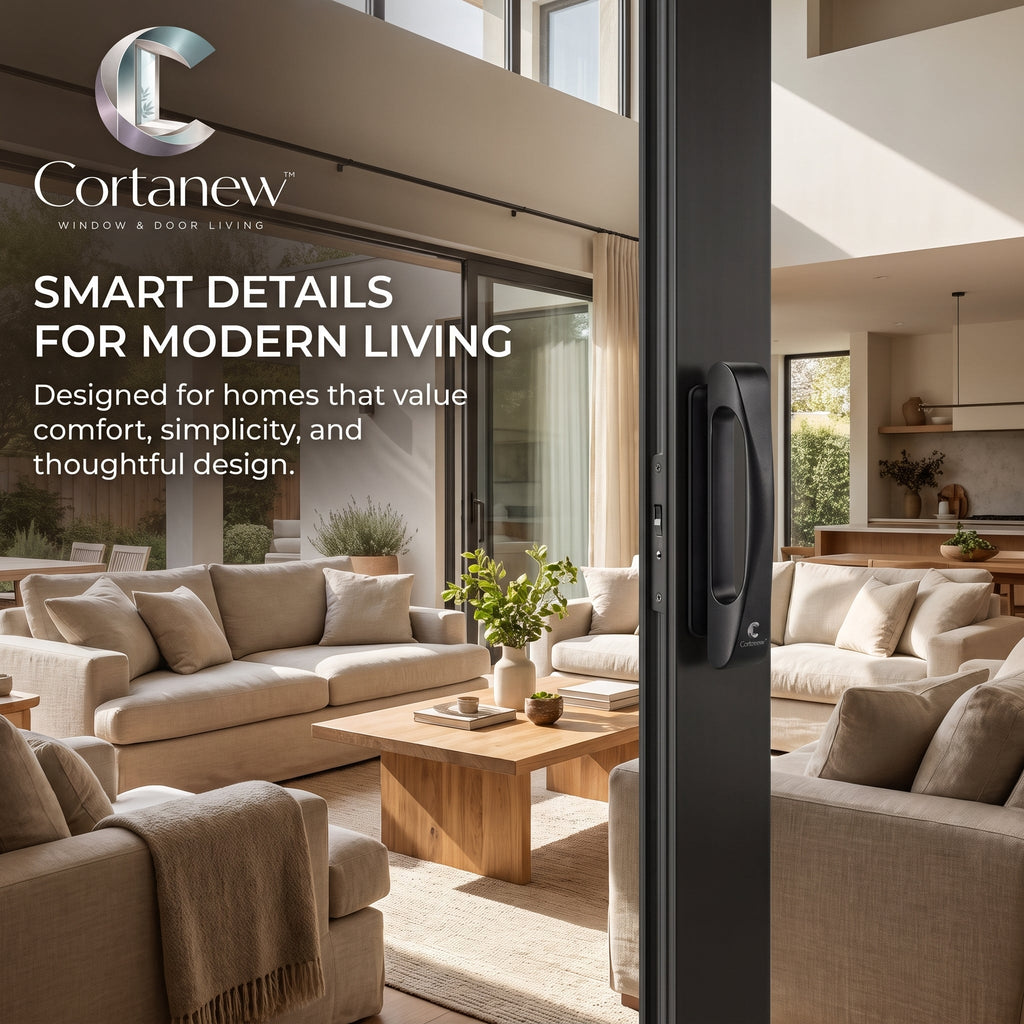 Cortanew™ SlideEase Auxiliary Door Handle – Self-Adhesive Pull Handle for Sliding Doors, Glass Panels, Cabinets & Windows