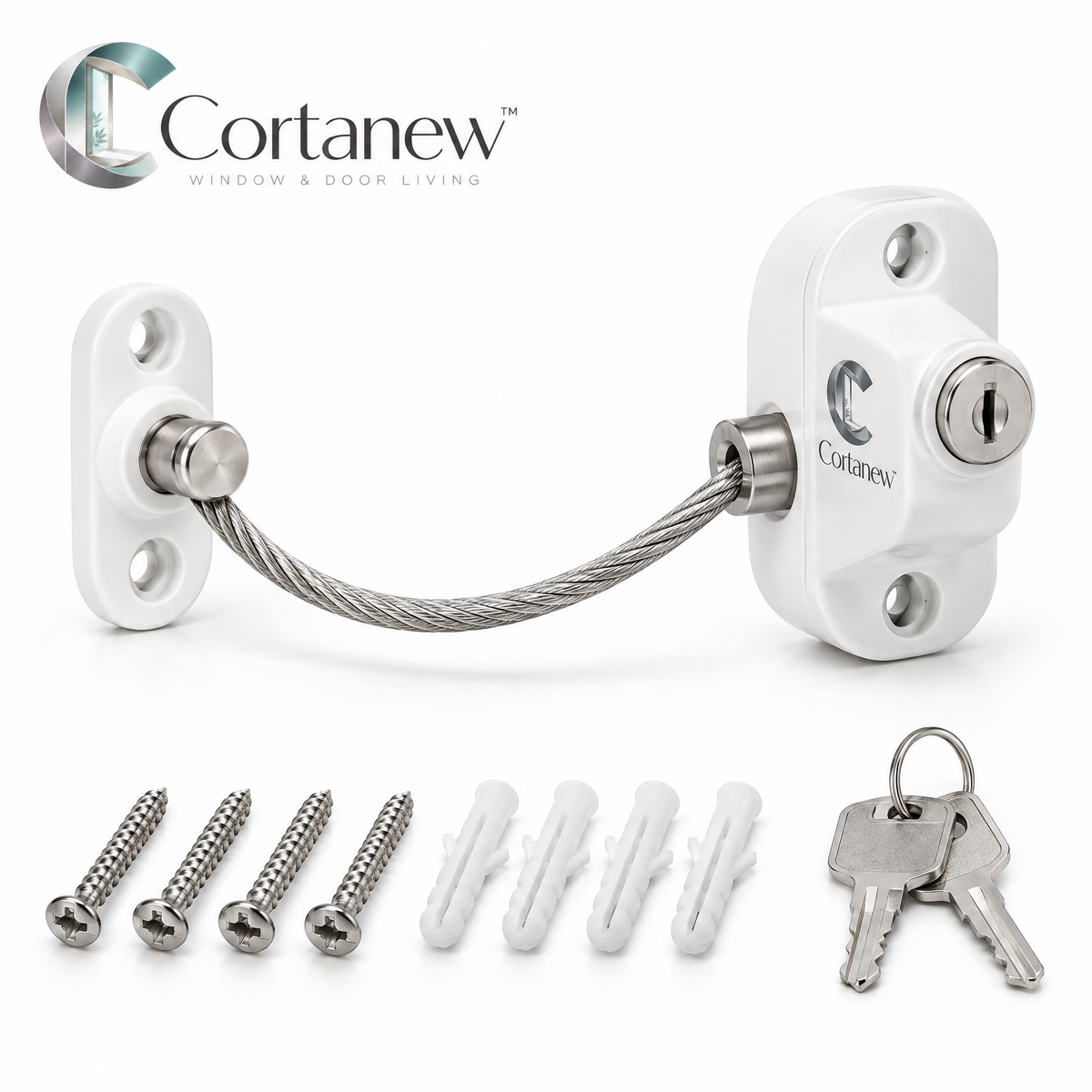 Cortanew™ SafeHold Window Restrictor – Adjustable Opening Limiter for Sliding & Casement Windows