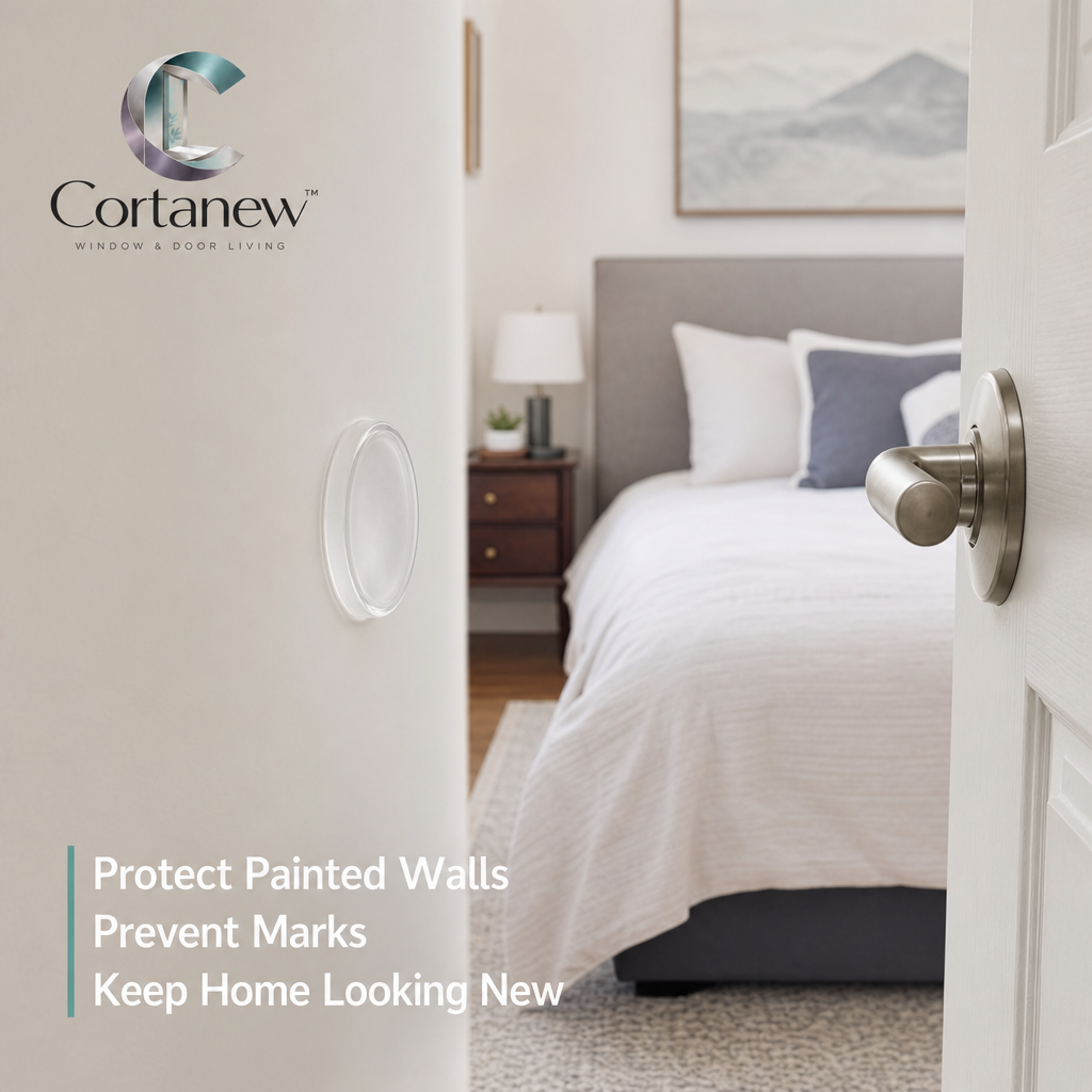 Cortanew™ WallGuard Door Handle Protector Pad – Self-Adhesive Shock-Absorbing Wall Cushion for Door Knobs & Handles