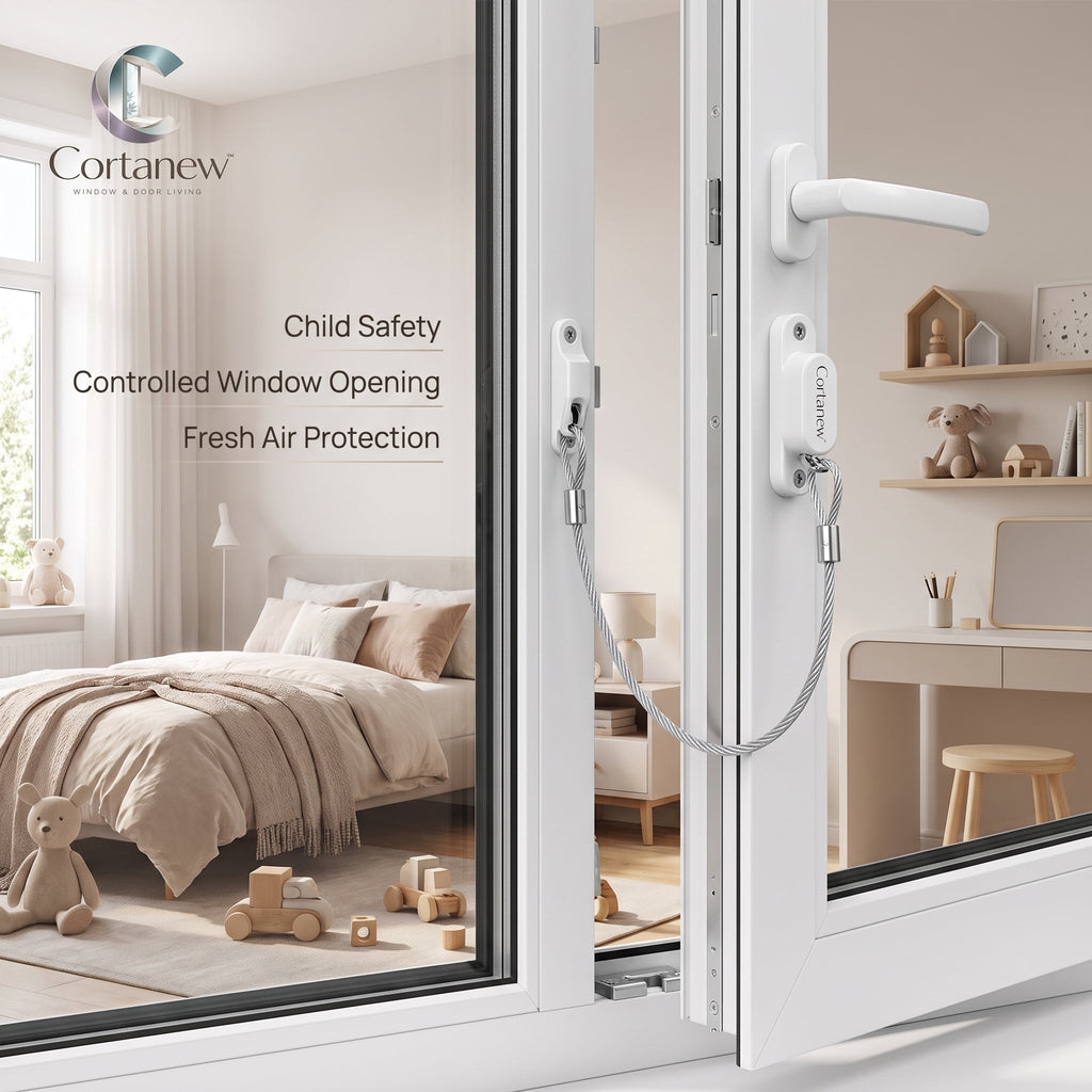 Cortanew™ SafeHold Window Restrictor – Adjustable Opening Limiter for Sliding & Casement Windows